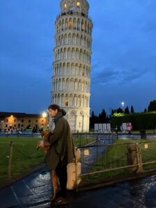 Pisa Tower in evening