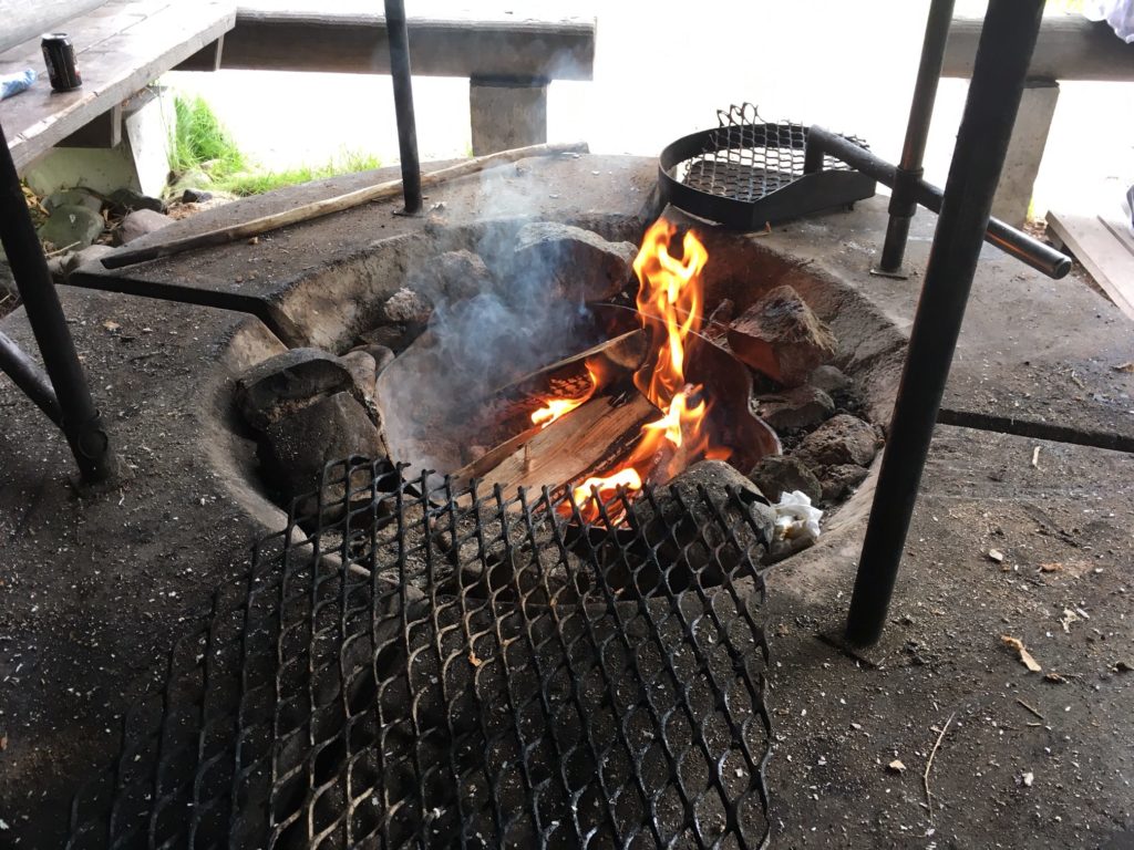 fire place in shelter